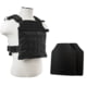 VISM Large Fast Plate Carrier w/UHMWPE Curved 11x14'' Level IIIA Shooters Cut 2X Hard Ballistic Plates, Black, BUCLCVPCFL2995B-A