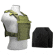 VISM Large Fast Plate Carrier w/UHMWPE Curved 11x14'' Level IIIA Shooters Cut 2X Hard Ballistic Plates, Green, BUCLCVPCFL2995G-A