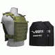 Vism Larger Fast Plate Carrier w/2 11x14in Level III and PE Shooters Cut Hard Ballistic Plates, Green BPLCVPCFL2995G-A