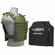 Vism Larger Fast Plate Carrier w/2 11x14in Level IIIA Shooters Cut Soft Ballistic Panels, Green BSLCVPCFL2995G-A