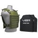 Vism Larger Fast Plate Carrier w/2 11x14in Level IIIA Shooters Cut Soft Ballistic Panels, Green, BSLCVPCFL2995G-A