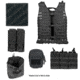 Zombie Rezurrection Kit, Black - with Vest, MOLLE Panel, 4 Pouches