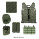 Zombie Rezurrection Kit, Green - with Vest, MOLLE Panel, 4 Pouches