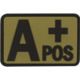 Voodoo Tactical Blood Type Rubber Patch, AB-, Coyote, 07-0998007000