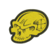 Voodoo Tactical Yellow Skull Rubber Patch, 1.5inx2in, 07-0815000000