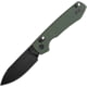 Vosteed Raccoon Folding Knife, 3.25in, 14C28N, Black Stonewash Drop Point Blade, Green Canvas Micarta Handle, RCCB32VPMN