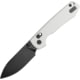 Vosteed Raccoon Folding Knife, 3.25in, 14C28N, Black Stonewash Drop Point Blade, White G10 Handle, RCCB32VPGW