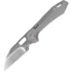 DEMO, Vosteed RSKAOS Top Satin Wharncliffe Folding Knife, 5in Closed, 3.5in Satin Bohler M390 SS Wharncliffe Blade, Gray Satin Titanium Handle, MHET2