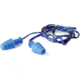 Walkers Corded Earplug with Blue/Yellow Cord, 27 dB NRR, Blue, GWP-TPRCORD-BL