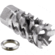 Infinite Product Solutions Gen 1 Walking Dead Flash Hider, .223 Remington/5.56x45mm NATO/9mm Luger/.22 Hornet/17 Hornady Magnum Rimfire/.350 Legend, 1/2x28, Natural Stainless Steel, 1228-WLK-SS-CW
