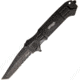 Walther BTTK Black Tac Tanto Folding Knife,4in,440 Stainless Steel,Partially Serrated,Tanto,Black Aluminum Handle WAL50716