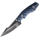 Wander Tactical Barracuda Fixed Blade Knife, 4 Iron Washed finish blade, Blue sculpted micarta handle, BARRACUDA / IRON WASH / BLACK