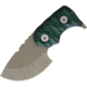 Wander Tactical Tryceratops Knife, 5.25in Overall, 2.75in Dark Earth Gun-Kote Finish D2 Tool Steel Blade, Green Sculpted Micarta Handle, Black Kydex Neck Sheath, TRYCERATOPS / FDE / GREEN