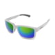 WarBird Easy Day Glasses, White Frames/Smoke Lens/Green Shield, EYEDWHSMGRR