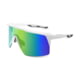 WarBird Ghost Wolf Glasses, White Frames/ Smoke Lens/Green Shield, EYGWWHSMGRR