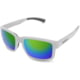 WarBird Easy Day Glasses, White Frames/Smoke Lens/Green Shield, EYEDWHSMGRR