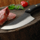 WatchFire Bosna Butcher Knife, 4.75 in 7Cr17MoV Stainless Steel Blade, Black Pakkawood Handle, 1006375