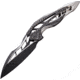 We Knife Co Ltd Arrakis Framelock Folding Knife, 4.5in Closed, 3.5in Bohler M390 SS Blade, Gray Titanium Handle With Carbon Fiber Inlay, Pocket Clip, Black Stonewash And Satin Blade, Gray, 906CF-D