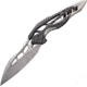 We Knife Co Ltd Arrakis Framelock Folding Knife, 4.5in Closed, 3.5in Bohler M390 SS Blade, Gray Titanium Handle With Carbon Fiber Inlay, Pocket Clip, Stonewash And Satin Blade, Gray, 906CF-C