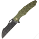 We Knife Co Ltd Green G10 Handle Black Stonewa Folding Knife,4in,D2 Tool Steel,Sheepsfoot,Black Stonewash,Green,G10 Handle WE701A