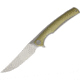 We Knife Co Ltd Limited Edition Linerlock Gold Satin Handle, 4.5in Closed, 3.5in Damascus Steel Clip Point, Bronze Titanium Handle w/Carbon Fiber Onlay, Serialized Limited Edition Of 90, Bronze, 704DS