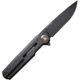 We Knife Co Ltd Navo Black Micarta Folding Knife, 4.5in Closed, 3.25in Black Stonewash CPM-20CV Stainless Steel Blade, Black Canvas Micarta Handle, Nylon Case, WE22026-1