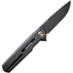 We Knife Co Ltd Navo Bronze Folding Knife, 4.5in Closed, 3.25in Black Stonewash CPM-20CV Stainless Steel Blade, Black/Bronze Titanium Handle, Nylon Case, WE22026-3