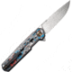 We Knife Co Ltd Navo Nebula CF Folding Knife, 4.5in Closed, 3.25in Satin CPM-20CV Stainless Steel Blade, Nebula Fat Carbon Fiber Handle, Nylon Case, WE22026-4