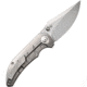We Knife Co Ltd Riff-Raff BB Folding Knife, 4.13in Closed, 3.13in Bead Blast CPM-20CV Stainless Steel Blade, Bead Blast Titanium Handle, Nylon Case, WE22020B-4