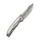 Ryson Thumb Stud Knife Gray Titanium Handle (3.33&quot; Hugin Damasteel Blade)