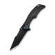 Tighe Down Flipper &amp; Thumb Stud &amp; Button Lock Knife Black Titanium Integral Handle With Black &amp; Yellow Carbon Fiber Inlay (4" Black Stonewashed Bohler M390 Blade, Tanto)