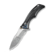 Tighe Down Flipper &amp; Thumb Stud &amp; Button Lock Knife Polished Gray Orange Peel Textured Titanium Integral Handle With Rose Carbon Fiber Inlay