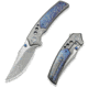 We Knife Co Ltd Skynix Folding Knife, 3.7in, Bohler M390 Steel, Clip Point Blade, Gray 6AL4V Titanium Handle, WE24087-2