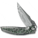 We Knife Co Ltd Weknife Quinseris Flipper &amp; Thumb Stud Knife Crystalized Silver Titanium Handle With Jungle Wear Fat Carbon Fiber Inlay 3.96inch Fafnir Damasteel Blade We23093-ds1 - WE23093-DS1