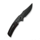 We Knife Co Ltd Skynix Flipper &amp; Thumb Stud Knife Polished Gray Titanium Handle With Black &amp; Red Carbon Fiber Inlay