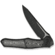We Knife Co Ltd Weknife 702xi Flipper &amp; Button Lock Knife Black Titanium Integral Handle With Aluminum Foil Carbon Fiber Inlay - WE07B-2