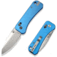 We Knife Co Ltd Banter 2 Folding Knife 2.87 in, CPM S35VN Steel, Satin Drop Point Blade, Aluminum Blue Handle, WE23075-1