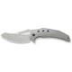 We Knife Co Ltd Weknife Epaulette Flipper &amp; Thumb Hole Knife Diamond Patterned Polished Bead Blasted Titanium Handle 3.45inch Polished Bead Blasted Bohler M390 Blade We24024-3 - WE24024-3