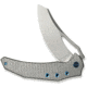 We Knife Co Ltd Weknife Epaulette Flipper &amp; Thumb Hole Knife Diamond Patterned Polished Bead Blasted Titanium Handle 3.45inch Polished Bead Blasted Bohler M390 Blade We24024-3 - WE24024-3