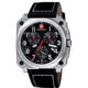 Wenger AeroGraph Cockpit Chronograph Mens Black Rectangle Dial w/ Black Leather Strap 77015