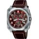 Wenger 77014 Mens Brown Rectangle Dial w/ Brown Leather Strap
