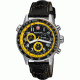 Wenger 70872 CommandoSR Mens Black and Yellow Dial w/ Black Leather Strap