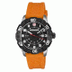Wenger Mens Roadster Sport Watch w/ Black Dial, Black PVD Bezel, Orange Rubber Strap 851.106