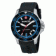 Wenger Mens Sea Force Swiss Watch w/ Black &amp; Blue dial black &amp; Blue Bezel Black Silicone Strap 641.104