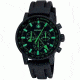 Wenger Swiss Raid Commando Watch - Mens Black/Green Dial &amp; Black Rubber Strap 70891