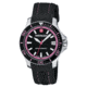 Wenger Sea Force Black &amp; Pink Dial &amp; Pink Bezel Black Silicone Strap 621103