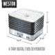 Weston Products 6-Tray Digital Food Dehydrator Plus, Black/Stainless, 75-0450-W