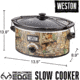 Weston Products Portable Slow Cooker, 5 qt, Realtree Edge, Camo/Stainless, 03-2100-RE