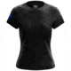 Wethepeopleholsters.Com Basic - Black + Blue Womens Short Sleeve Shirt, CREWF-K0000-B-FL-S