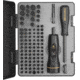 Wheeler Engineering Professional Screwdriver Set w/FAT Wrench, 10-65 in-lbs Adjustment Range, 0.25in Driver, Hollow-Ground Flat Bits, Texturized Rubber Grip, Black Phosphate, 100-Pack, 4001004